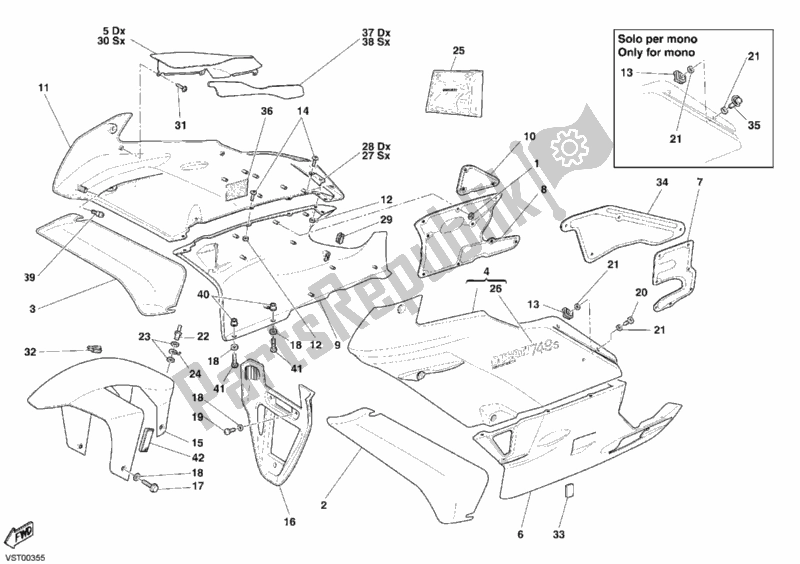 Toutes les pièces pour le Carénage du Ducati Superbike 749 S 2004